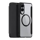 For Samsung Galaxy S25 Edge 5G DUX DUCIS Skin X Pro Series Magsafe PC + TPU Phone Leather Case(Black) - 2