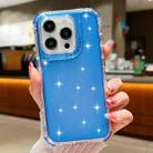 For iPhone 15 Pro Max Glitter Powder 3-in-1 TPU + PC Phone Case(Blue) - 1