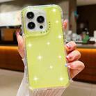 For iPhone 15 Pro Max Glitter Powder 3-in-1 TPU + PC Phone Case(Yellow) - 1