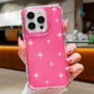 For iPhone 15 Pro Max Glitter Powder 3-in-1 TPU + PC Phone Case(Rose Red) - 1