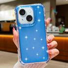 For iPhone 15 Plus Glitter Powder 3-in-1 TPU + PC Phone Case(Blue) - 1