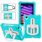 For iPad mini 6 2021 / mini 2024 Shield 360 Rotation Handle EVA Shockproof PC Tablet Case(Mint Green Beige) - 1