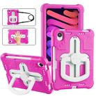 For iPad mini 6 2021 / mini 2024 Shield 360 Rotation Handle EVA Shockproof PC Tablet Case(Rose Red Beige) - 1