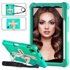 For iPad Pro 11 2024 Shield 360 Rotation Handle EVA Shockproof PC Tablet Case(Mint Green Beige) - 1