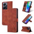 For vivo Y78 5G / Y36 / Y27 5G AZNS Skin Feel Calf Texture Flip Leather Phone Case(Brown) - 1