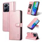 For vivo Y78 5G / Y36 / Y27 5G AZNS Skin Feel Calf Texture Flip Leather Phone Case(Rose Gold) - 1