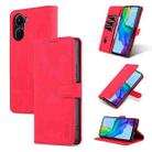 For vivo Y35 5G/Y56 5G/Y02s 4G/Y16 4G AZNS Skin Feel Calf Texture Flip Leather Phone Case(Red) - 1