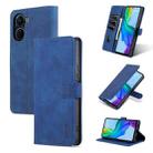 For vivo Y35 5G/Y56 5G/Y02s 4G/Y16 4G AZNS Skin Feel Calf Texture Flip Leather Phone Case(Blue) - 1