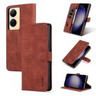 For vivo Y78+/Y78 5G Global/V29 Lite AZNS Skin Feel Calf Texture Flip Leather Phone Case(Brown) - 1