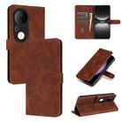 For vivo S20 Pro AZNS Skin Feel Calf Texture Flip Leather Phone Case(Brown) - 1