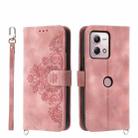 For Motorola Moto G Stylus 4G 2023 Skin-feel Flowers Embossed Wallet Leather Phone Case(Pink) - 1