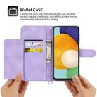 For Motorola Moto G34 Skin Feel Flowers Embossed Wallet Leather Phone Case(Purple) - 3