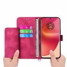 For Motorola Edge 50 Fusion Skin-feel Flowers Embossed Wallet Leather Phone Case(Wine Red) - 3