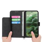 For Motorola Moto G55 Skin Feel Flowers Embossed Wallet Leather Phone Case(Black) - 3
