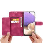 For Motorola Edge 60 Pro Skin Feel Flowers Embossed Wallet Leather Phone Case(Wine Red) - 3