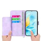 For Motorola Moto G56 5G / G66j 5G / G66y 5G Skin Feel Flowers Embossed Wallet Leather Phone Case(Purple) - 3