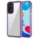 For Xiaomi Redmi Note 11 4G Transparent Acrylic + TPU Shockproof Phone Case(Transparent Purple) - 1