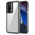 For Xiaomi Poco F5 Pro Transparent Acrylic + TPU Shockproof Phone Case(Transparent Black) - 1