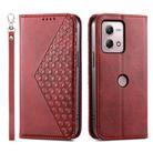 For Motorola Moto G Stylus 4G 2023 Cubic Grid Calf Texture Magnetic Leather Phone Case(Red) - 1