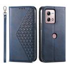 For Motorola Moto G Stylus 4G 2023 Cubic Grid Calf Texture Magnetic Leather Phone Case(Blue) - 1