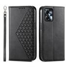 For Motorola Moto G24 Cubic Grid Calf Texture Magnetic Leather Phone Case(Black) - 1