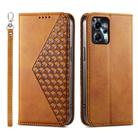 For Motorola Moto G24 Cubic Grid Calf Texture Magnetic Leather Phone Case(Yellow) - 1