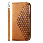 For Motorola Moto G24 Cubic Grid Calf Texture Magnetic Leather Phone Case(Yellow) - 2