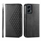 For Motorola Moto G Stylus 5G 2024 Cubic Grid Calf Texture Magnetic Leather Phone Case(Black) - 1