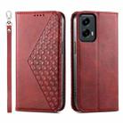 For Motorola Moto G Stylus 5G 2024 Cubic Grid Calf Texture Magnetic Leather Phone Case(Red) - 1