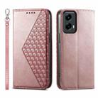 For Motorola Moto G Stylus 5G 2024 Cubic Grid Calf Texture Magnetic Leather Phone Case(Rose Gold) - 1