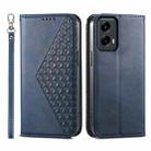 For Motorola Moto G Stylus 5G 2024 Cubic Grid Calf Texture Magnetic Leather Phone Case(Blue) - 1