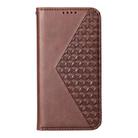 For Motorola Moto G15 Cubic Grid Calf Texture Magnetic Leather Phone Case(Brown) - 2