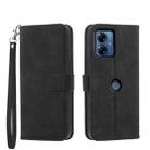 For Motorola Moto G14 Dierfeng Dream Line TPU + PU Leather Phone Case(Black) - 1