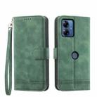 For Motorola Moto G14 Dierfeng Dream Line TPU + PU Leather Phone Case(Green) - 1