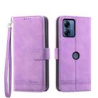 For Motorola Moto G14 Dierfeng Dream Line TPU + PU Leather Phone Case(Purple) - 1