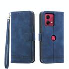 For Motorola Moto G84 Dierfeng Dream Line TPU + PU Leather Phone Case(Blue) - 1