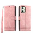 For Motorola Moto G54 Dierfeng Dream Line TPU + PU Leather Phone Case(Pink) - 1