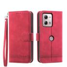 For Motorola Moto G Stylus 4G 2023 Dierfeng Dream Line TPU + PU Leather Phone Case(Red) - 1