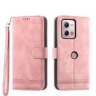 For Motorola Moto G Stylus 4G 2023 Dierfeng Dream Line TPU + PU Leather Phone Case(Pink) - 1