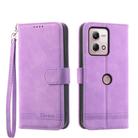 For Motorola Moto G Stylus 4G 2023 Dierfeng Dream Line TPU + PU Leather Phone Case(Purple) - 1