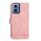 For Motorola Moto G34 Dierfeng Dream Line TPU Hybrid PU Leather Phone Case(Pink) - 3