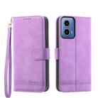 For Motorola Moto G34 Dierfeng Dream Line TPU Hybrid PU Leather Phone Case(Purple) - 1