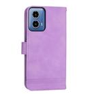For Motorola Moto G34 Dierfeng Dream Line TPU Hybrid PU Leather Phone Case(Purple) - 3