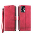 For Motorola Moto G24 Dierfeng Dream Line TPU Hybrid PU Leather Phone Case(Red) - 1