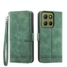 For Motorola Moto G15 Dierfeng Dream Line TPU Hybrid PU Leather Phone Case(Green) - 1