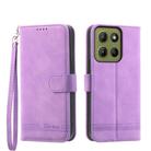 For Motorola Moto G15 Dierfeng Dream Line TPU Hybrid PU Leather Phone Case(Purple) - 1