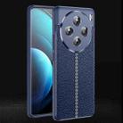 For vivo X100 Litchi Texture Shockproof TPU Phone Case(Blue) - 1