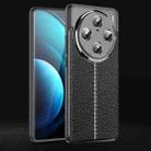 For vivo X100 Pro Litchi Texture Shockproof TPU Phone Case(Black) - 1