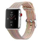 For Apple Watch Ultra 49mm / Series 8&7 45mm / SE 2&6&SE&5&4 44mm / 3&2&1 42mm D Style Canvas Wrist Strap Watch Band(Colour) - 1
