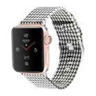 For Apple Watch Series 7 45mm / 6 & SE & 5 & 4 44mm / 3 & 2 & 1 42mm D Style Canvas Wrist Strap Watch Band(Black White) - 1